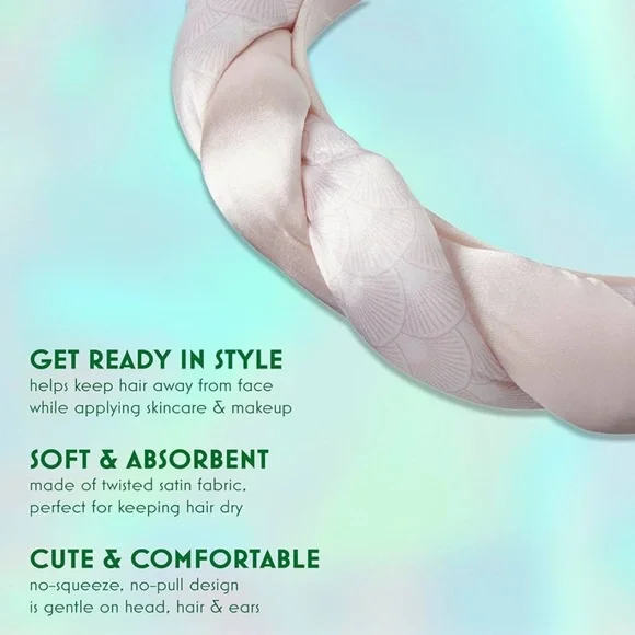 Wicked Glinda Self-Care Collection: Satin Sleep Set, Hair Towel, Spa Headband - Picture 4 of 16